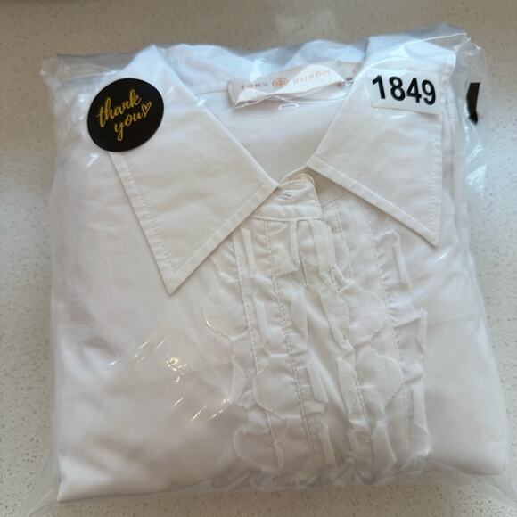 Tory Burch Scalloped Cotton Shirt Dress - Picture 9 of 9